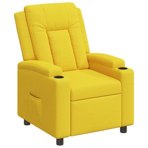 vidaXL Polohovac&iacute; křeslo Světl&aacute; žlut&aacute; 75 x 95 x 100 cm Textil