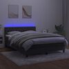 vidaXL Box spring postel s matrac&iacute; a LED tmavě &scaron;ed&aacute; 140x190 cm samet