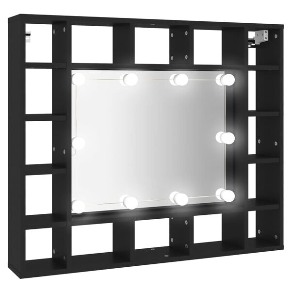 vidaXL LED zrcadlová skříňka černá 91 x 15 x 76,5 cm