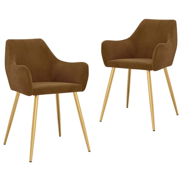 vidaXL j&iacute;deln&iacute; židle 2 ks hněd&eacute; samet