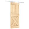 vidaXL Posuvn&eacute; dveře Př&iacute;rodn&iacute; a b&iacute;l&aacute; 80 x 210 cm Masivn&iacute; borov&eacute; dřevo
