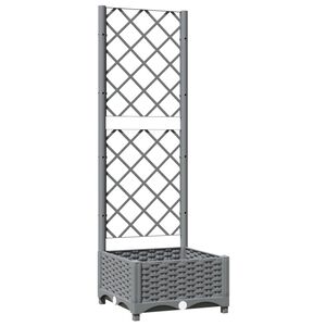 vidaXL Zahradn&iacute; truhl&iacute;k s trel&aacute;ž&iacute; světle &scaron;ed&yacute; 40 x 40 x 121,5 cm PP