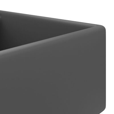 vidaXL Luxusní umyvadlo přepad čtvercové matné tmavě šedé 41x41 cm
