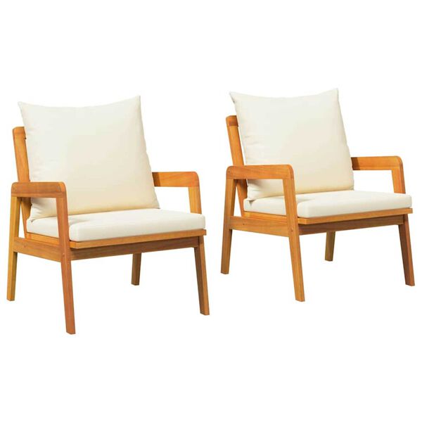 vidaXL Zahradní křeslo s polštářem 2 pcs Hnědá Masivní akáciové dřevo