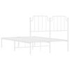 vidaXL Kovov&yacute; r&aacute;m postele s čelem b&iacute;l&yacute; 120 x 190 cm