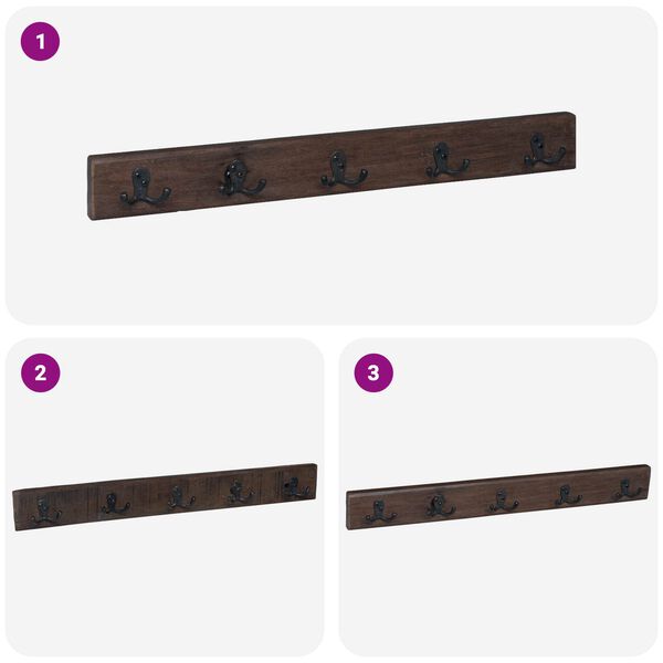 vidaXL H&aacute;ček Hněd&aacute; 60 x 7 x 8 cm Masivn&iacute; obnovovan&eacute; dřevo