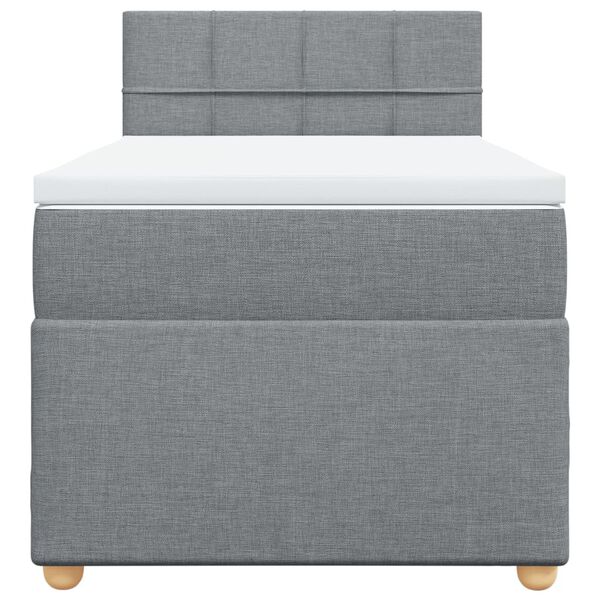 vidaXL Box spring postel s matrac&iacute; světle &scaron;ed&aacute; 90x190 cm textil