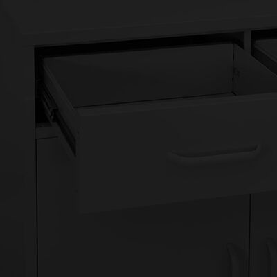 vidaXL Úložná skříň černá 80 x 35 x 101,5 cm ocel