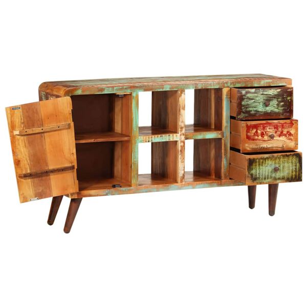 vidaXL Skř&iacute;ňka s dv&iacute;řky, 4 policemi a 3 z&aacute;suvkami recyklovan&eacute; dřevo