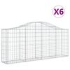 vidaXL Klenut&eacute; gabionov&eacute; ko&scaron;e 6 ks 200x30x80/100 cm pozinkovan&eacute; železo