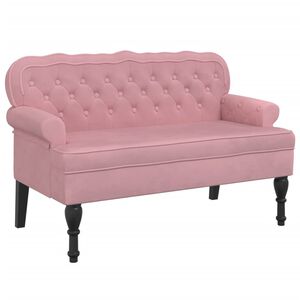 vidaXL Lavice s opěradlem růžov&aacute; 119,5 x 64,5 x 75 cm samet