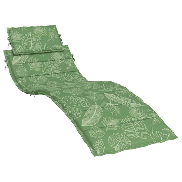 vidaXL Poduška na lehátko vzor listů oxfordská látka