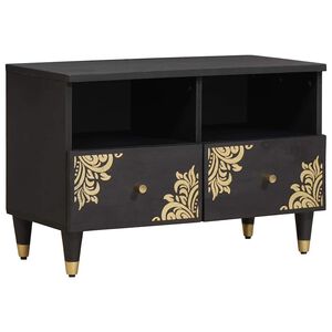 vidaXL Televizn&iacute; skř&iacute;ň Čern&aacute; 70 x 33 x 46 cm Masivn&iacute; mangov&eacute; dřevo