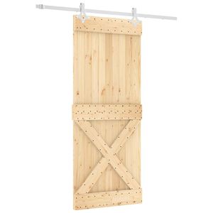 vidaXL Posuvn&eacute; dveře 85 x 210 cm Masivn&iacute; borov&eacute; dřevo (neupraven&eacute;)