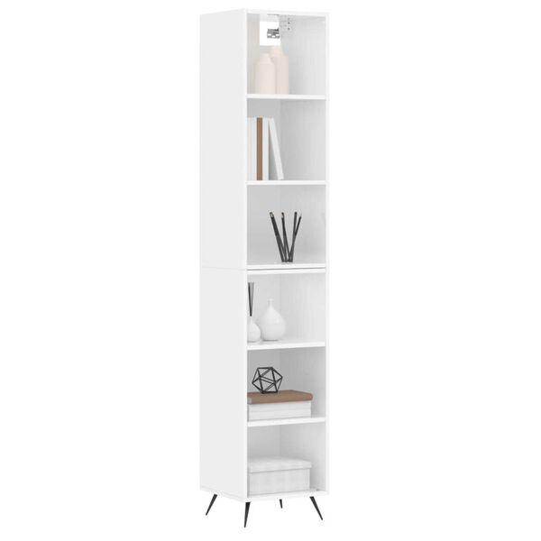 vidaXL Skř&iacute;ň highboard b&iacute;l&aacute; s vysok&yacute;m leskem 34,5x32,5x180 cm kompozit