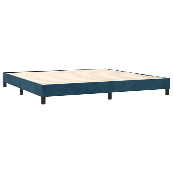 vidaXL Box spring postel s matrac&iacute; tmavě modr&aacute; 200x200 cm samet