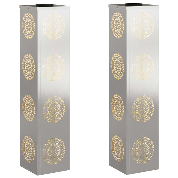 vidaXL Sol&aacute;rn&iacute; LED Cestovn&iacute; Světlo 2 pcs Stř&iacute;brn&aacute; Nerezov&aacute; ocel