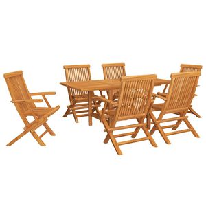 vidaXL 7d&iacute;ln&yacute; zahradn&iacute; j&iacute;deln&iacute; set masivn&iacute; teakov&eacute; dřevo