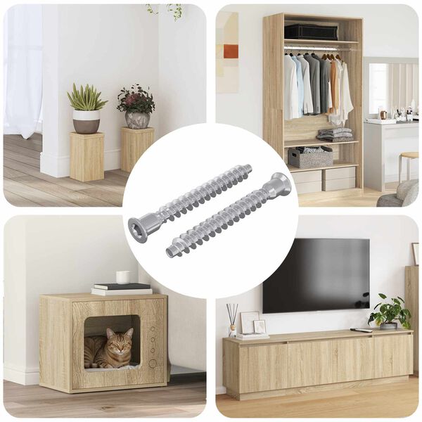 vidaXL Confirmat &scaron;rouby 2 pcs Stř&iacute;brn&aacute; &Oslash;7 x 58 mm Kov