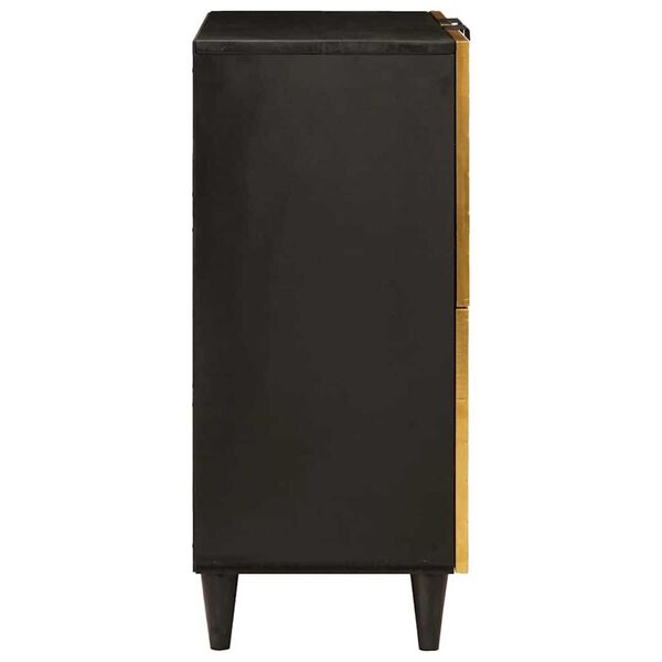 vidaXL Boční skříňka s úložištěm Černá a zlatá 60 x 33.5 x 75 cm