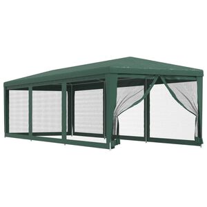 vidaXL Party stan s 8 s&iacute;ťovan&yacute;mi bočnicemi zelen&yacute; 3 x 9 m HDPE