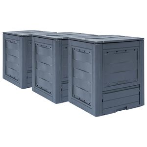 vidaXL Zahradn&iacute; kompost&eacute;ry 3 ks &scaron;ed&eacute; 60 x 60 x 73 cm 780 l