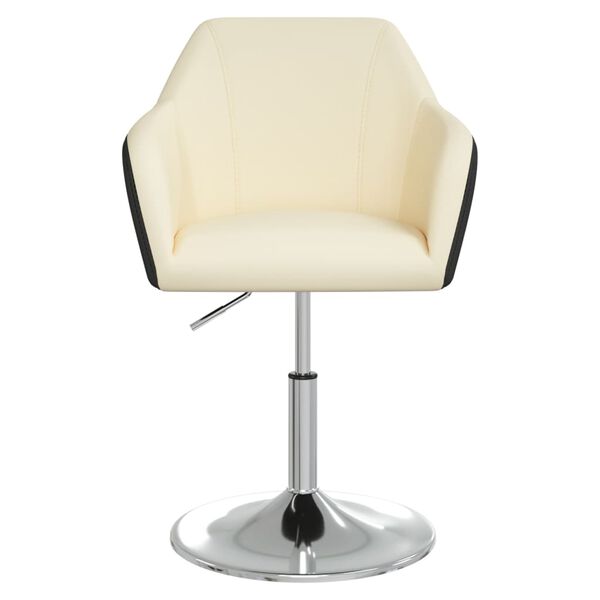 vidaXL J&iacute;deln&iacute; židle 4 ks kr&eacute;movočern&eacute; uměl&aacute; kůže