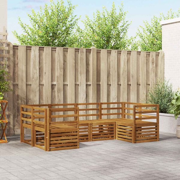 vidaXL Sedac&iacute; soupravy 6 pcs Př&iacute;rodn&iacute; Masivn&iacute; ak&aacute;tov&eacute; dřevo