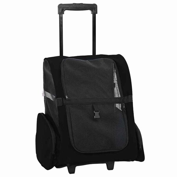 vidaXL Voz&iacute;k pro dom&aacute;c&iacute; mazl&iacute;čky 3 v 1 Design Čern&yacute; 48 x 32 x (57-106) cm Oxfordsk&aacute; l&aacute;tka