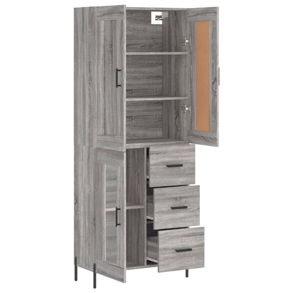 vidaXL Skř&iacute;ň highboard &scaron;ed&aacute; sonoma 69,5 x 34 x 180 cm kompozitn&iacute; dřevo