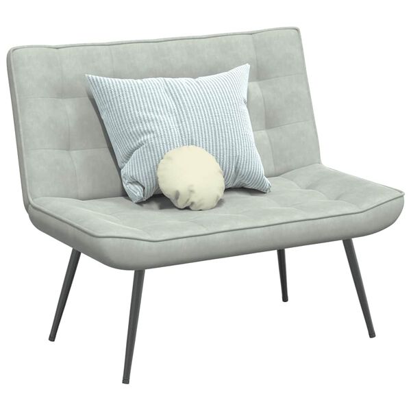 vidaXL Lavice světle šedá 110x74x84 cm samet