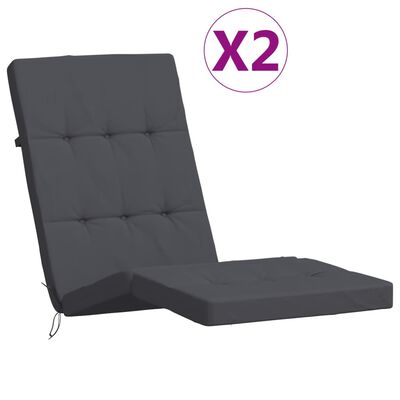 vidaXL Podušky na polohovací židli 2 ks antracitové oxfordská látka