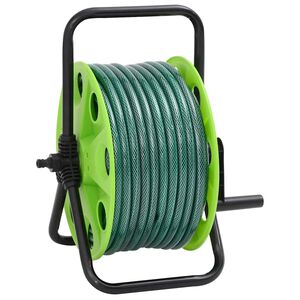 vidaXL Volně stoj&iacute;c&iacute; hadicov&yacute; navij&aacute;k se sadou koncovek 0,5" 20 m PVC