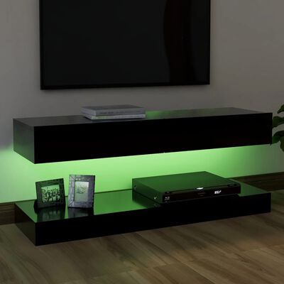vidaXL TV skříňka s LED osvětlením černá 120 x 35 cm