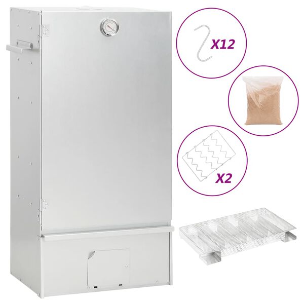 vidaXL Grilovac&iacute; trouba / ud&iacute;rna s gener&aacute;torem kouře pozinkovan&aacute; ocel