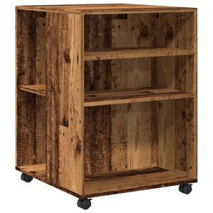 vidaXL Odkl&aacute;dac&iacute; stolek na kolečk&aacute;ch old wood 55x60x78 cm kompozit