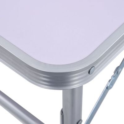 vidaXL Skládací kempingový stůl bílý hliník 60 x 45 cm