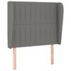 vidaXL Čelo postele typu u&scaron;&aacute;k tmavě &scaron;ed&eacute; 83 x 23 x 118/128 cm textil