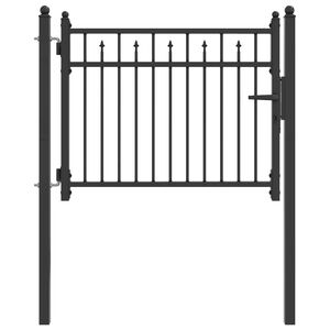 vidaXL Br&aacute;na na plot BAARLO 100 x 75 cm Kov Čern&aacute; Zamykateln&eacute;