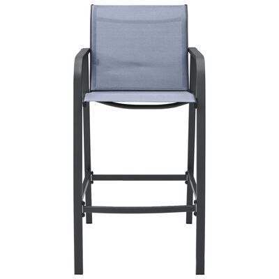 vidaXL Zahradní barové židle 4 ks šedé textilen