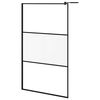vidaXL Z&aacute;stěna do průchoz&iacute; sprchy 115 x 195 cm ml&eacute;čn&eacute; ESG sklo čern&aacute;