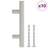 vidaXL N&aacute;bytkov&eacute; &uacute;chytky 10 ks stř&iacute;brn&eacute; rozteč otvorů 64 mm celkov&aacute; d&eacute;lka 100 mm nerezov&aacute; ocel