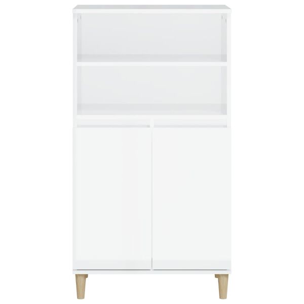 vidaXL Skř&iacute;ň highboard b&iacute;l&aacute; s vysok&yacute;m leskem 60 x 36 x 110 cm kompozit