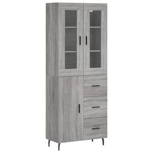vidaXL Skř&iacute;ň highboard &scaron;ed&aacute; sonoma 69,5 x 34 x 180 cm kompozitn&iacute; dřevo