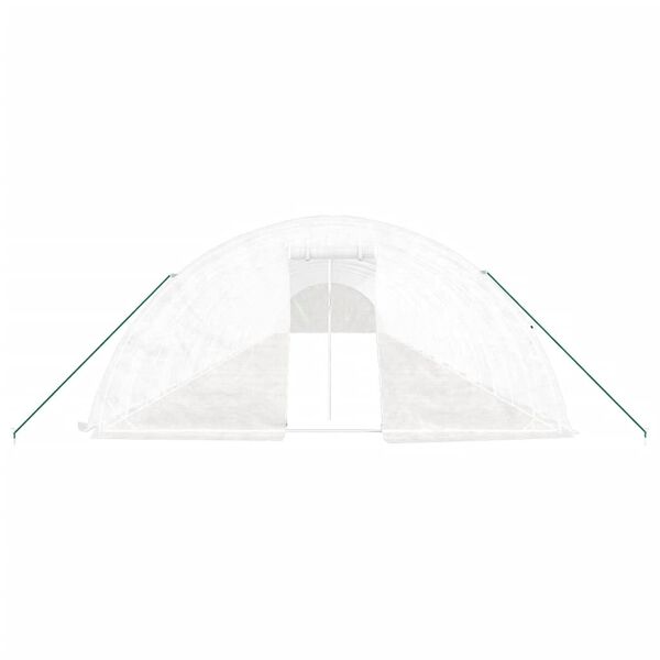 vidaXL Sklen&iacute;k s ocelov&yacute;m r&aacute;mem b&iacute;l&yacute; 120 m&sup2; 24 x 5 x 2,3 m