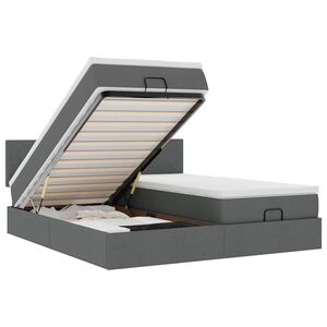 vidaXL Osmansk&yacute; r&aacute;m postele s matrac&iacute; tmavě &scaron;ed&yacute; 200x200cm textil