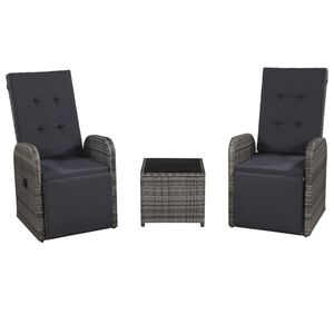 vidaXL 3d&iacute;ln&yacute; bistro set s podu&scaron;kami polyratan &scaron;ed&yacute;