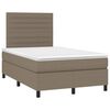 vidaXL Box spring postel s matrací a LED taupe 120x190 cm textil
