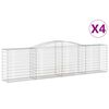 vidaXL Klenut&eacute; gabionov&eacute; ko&scaron;e 4 ks 400x50x100/120cm pozinkovan&eacute; železo