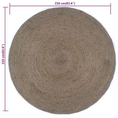 vidaXL Ručně vyrobený koberec juta kulatý 210 cm šedý